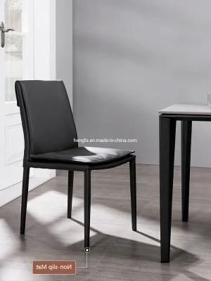 Industrial Modern Metal Furniture Upholstered Leather Dining Chair for Sale