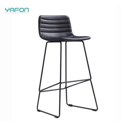 Modern Leather Restaurant Cafe Dining Lounge Living Room Furniture Stool Bar Chair