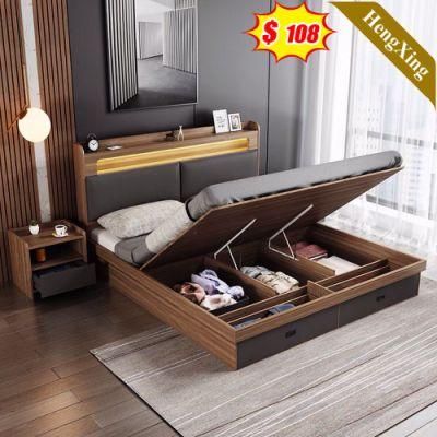 Chinese Modern Luxury Home Bedroom Furniture Sets Mattress Wooden Leather Wholesale Sofa King Size Wall Beds