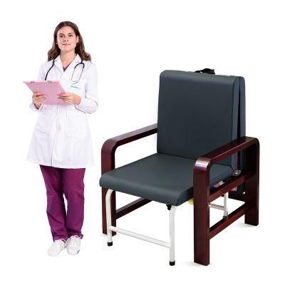 Ske001-3 Comfortable Metal Hospital Romm Furniture Wooden Foldable Bed Medical Accompany Chair