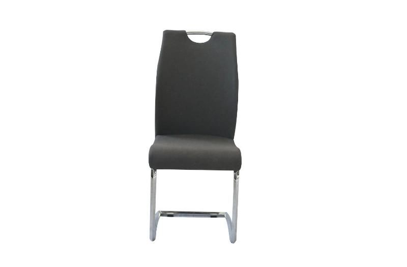 China Wholesale Home Hotel Furniture Modern High Back Leather Dining Chair Chrome Plating Dining Chair