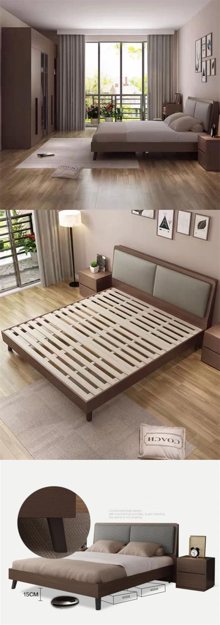 Luxury Modern King Beds Dresser Home Furniture Set for 5 Star Hotel Bedroom Bed