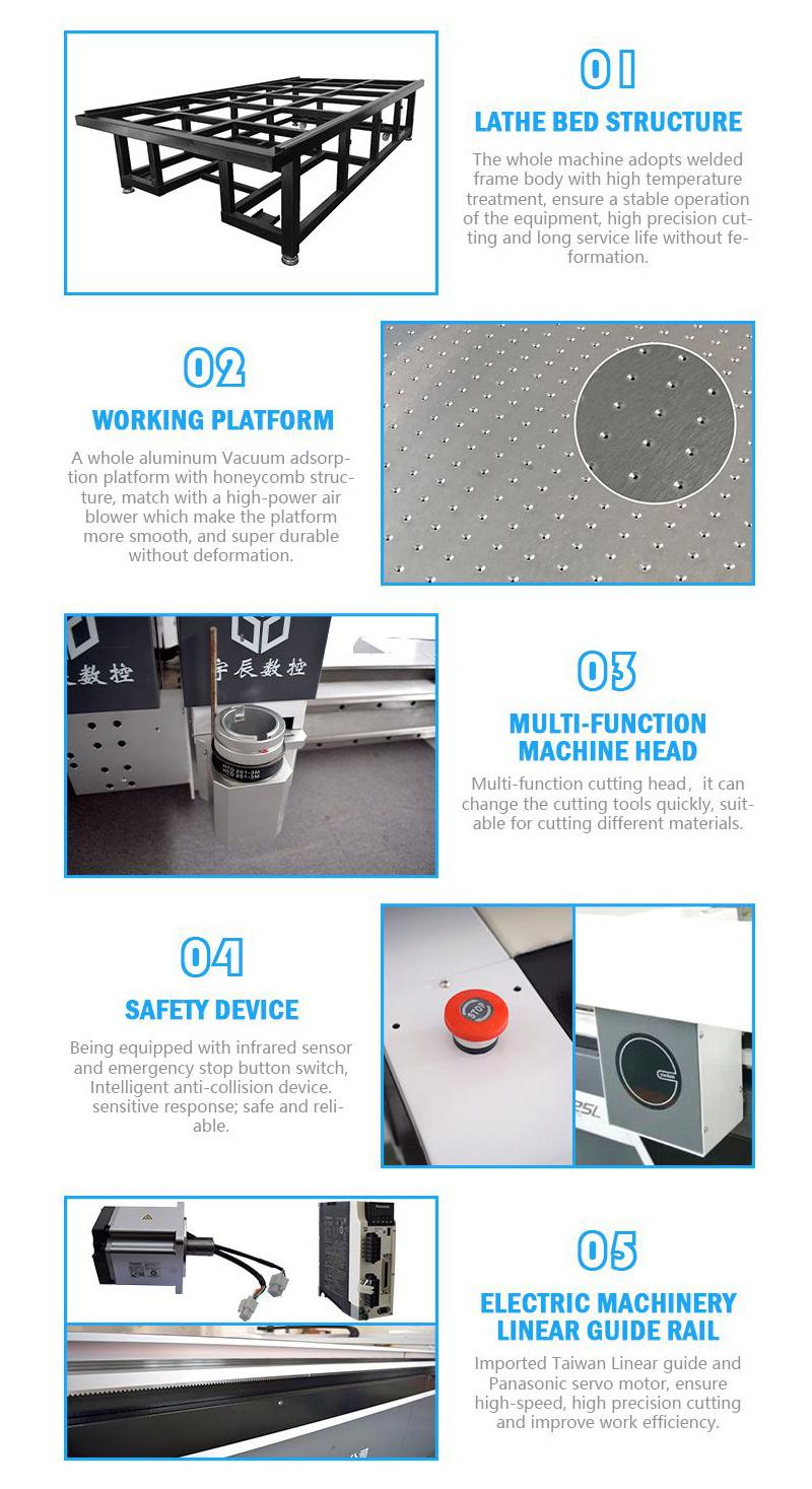 Yuchon High Speed Oscillating Knife Cutting Machine for Carpet/ Floor Mat/ Sofa Cover