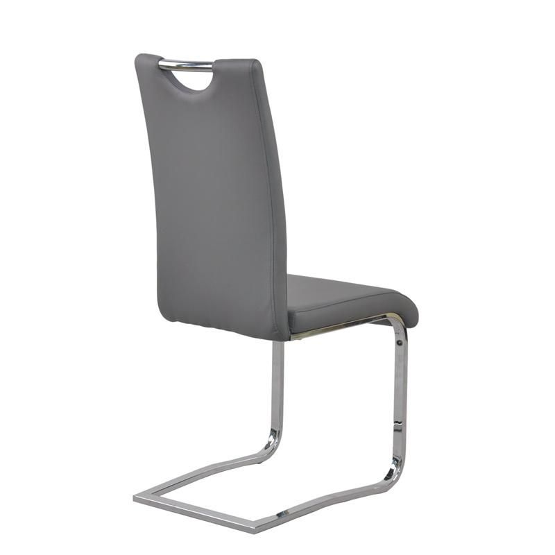 Hot Sale Stylish Grey Home Office Furniture Faux Leather Dining Chair