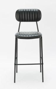Iron Frame PU Leather Seat Bar Stool with Middle Back for Bar or Counter