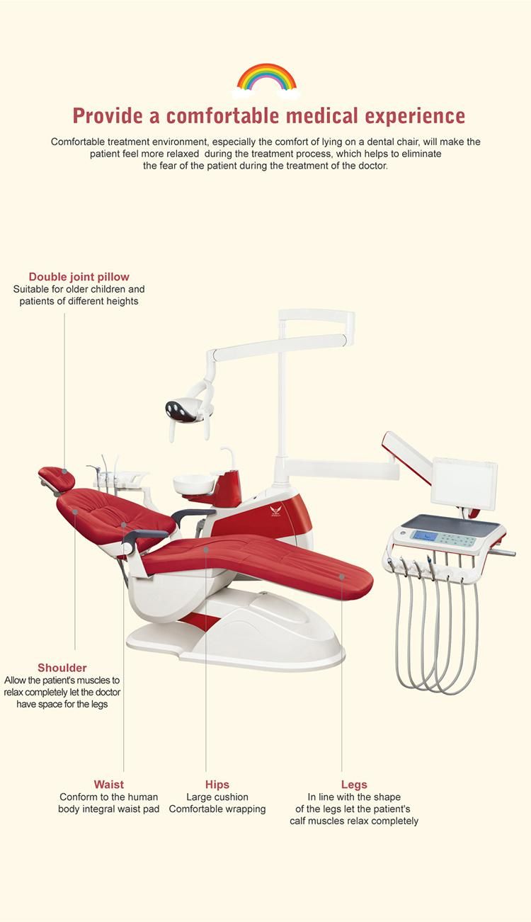 Purplish Red FDA Approved Dental Chair Dental Chair Maintenance/Dental Bed/Used Dental Tools for Sale