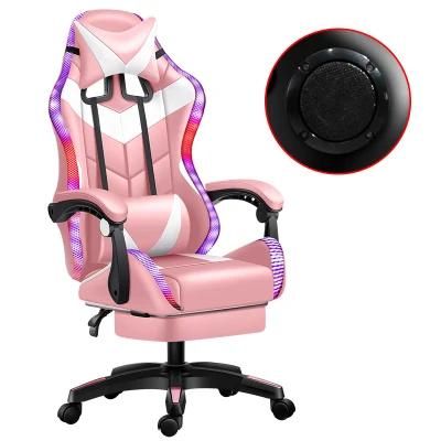 CE Approval Anji Cheap PU Leather Reclining Speaker Gaming Chair Adjustable RGB Silla Gamer with Foot Rest
