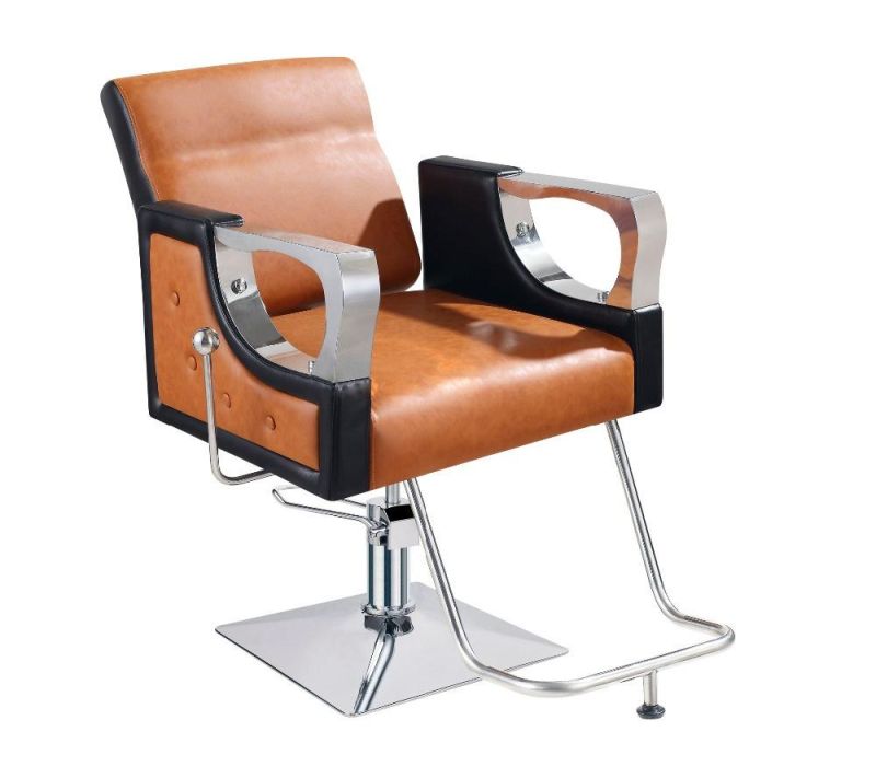 Hl-1179 Salon Barber Chair for Man or Woman with Stainless Steel Armrest and Aluminum Pedal