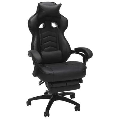 All Black Office Gamer Chair Recling Gaming Chair with Footrest