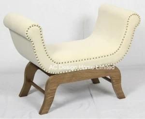 Vintage Fabric/Wooden Indoor Bed End U Shape Bench