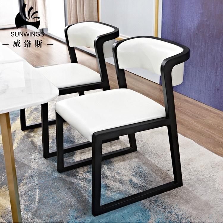 Nordic Hotel Furniture Fashion/Scandinavian Dining Room Chair for Restaurant Leather Seat