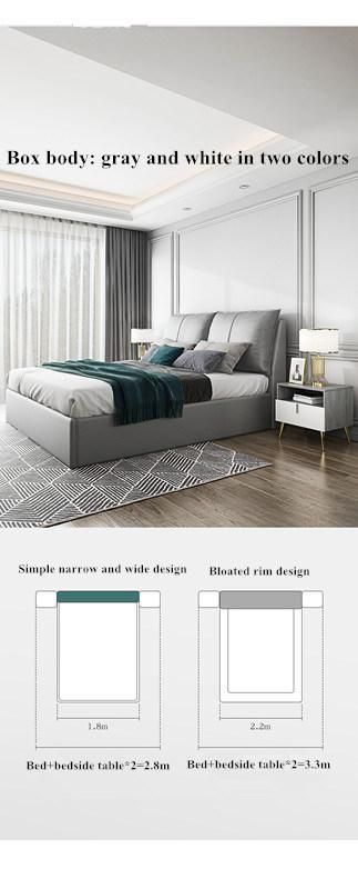 Light Luxury Leather Bed Master Bed Modern Minimalist Nordic Bed Single Bed Double Solid Wood Bed