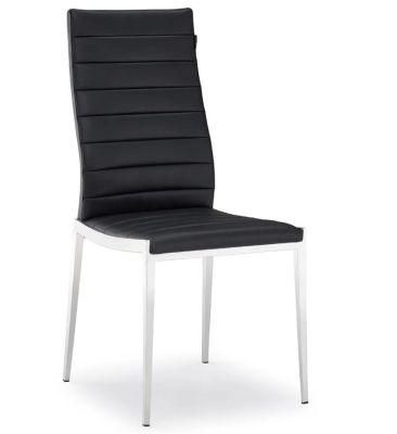 High Back PU Dining Chair with Electroplated Square Steel Tube Leg Modern Dining Chair Furniture