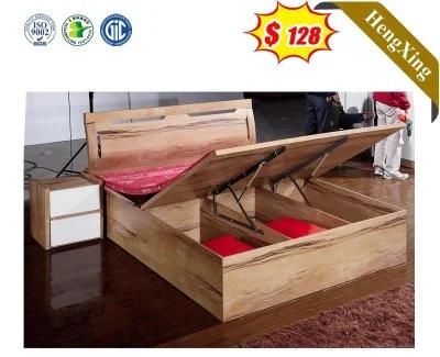 Hotel Apartment Bedroom Furniture Standard Size Wooden Bed with Wardrobe