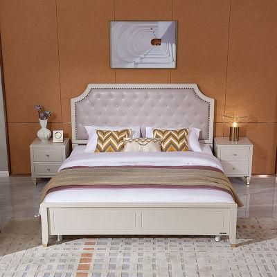 Quanu 801707 American Style Modern Leather Bed Luxury Tufted Storage Bed