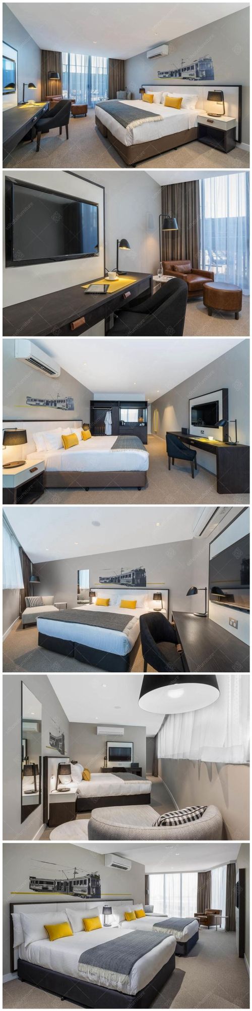 Modern Design Concise Hotel Room Furniture Sets for 4-5 Stars
