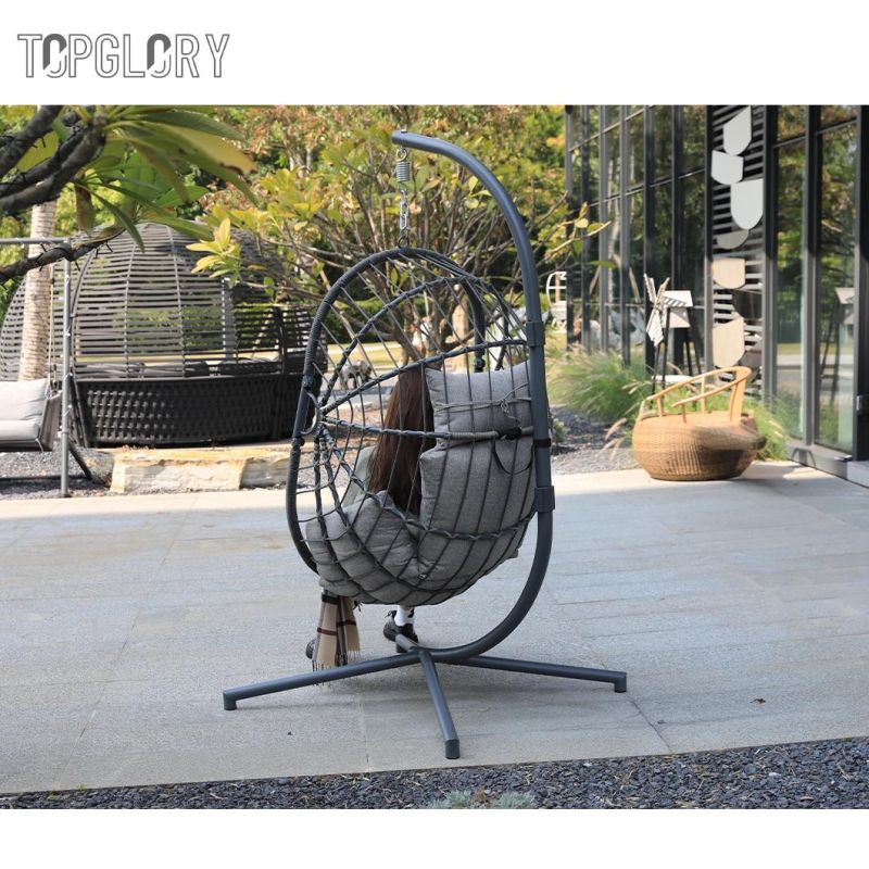 Indoor China Wicker Basket Rattan Hammock Garden Hanging Chairs Factory Outdoor Patio Swing