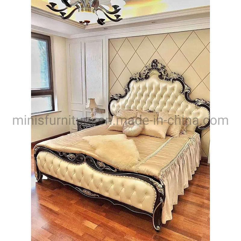 (MN-HB08) Luxurious Bedroom Furniture King Size Leather Bed Set with Solid Wood Frame and Mattress