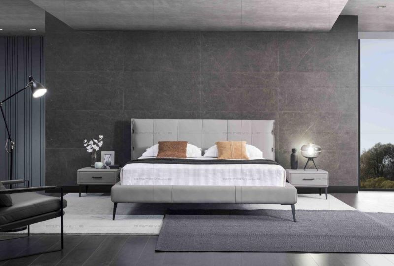 Hot Selling Royal Luxury Bedroom Furniture Leather Bed Bedroom Set From Foshan Manufacturer