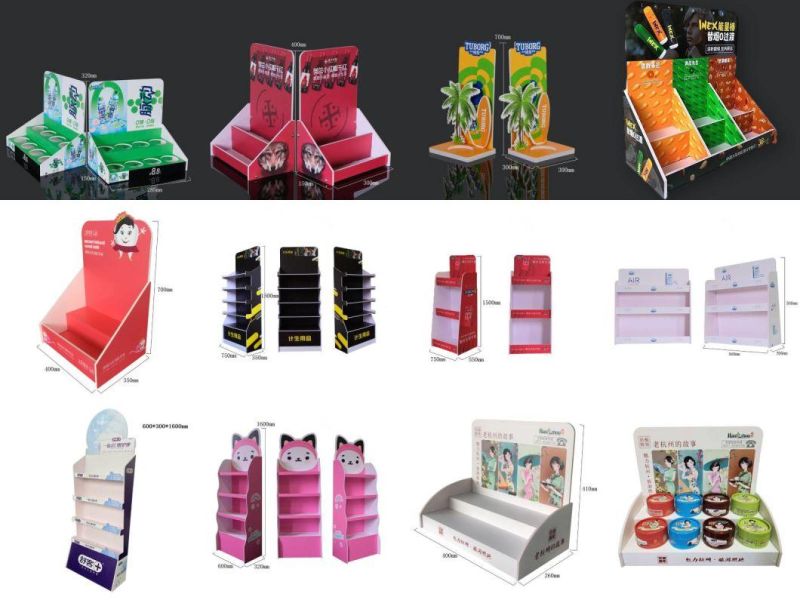 Wholesales Corrugated Cardboard Display Stand with 8 Holes