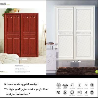 Modern Brown PVC Core Sliding Wardrobe