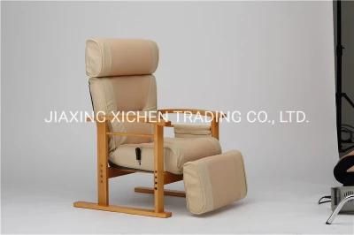 Beige Leather Luxury Living Room Furniture Sofa Recliner Chair