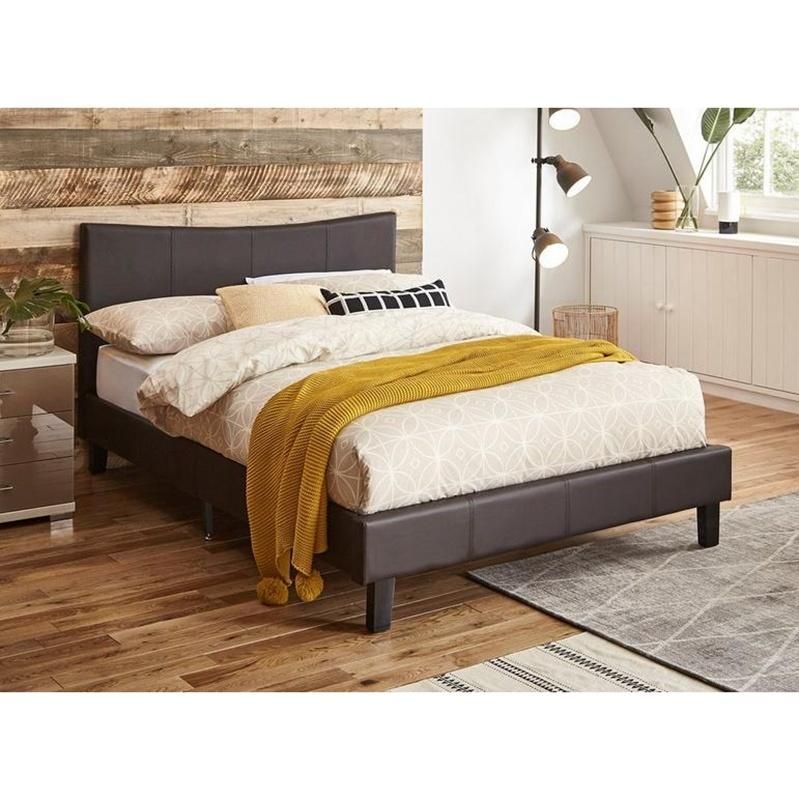 Modern Design Furniture Modern PU Leather Fabric Super King Size Bed Frame