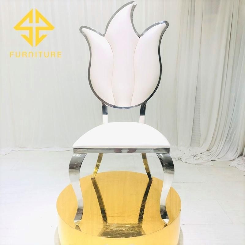 New Design Popular Stainless Steel Hotel Gold Dining Chair with Leather Seat