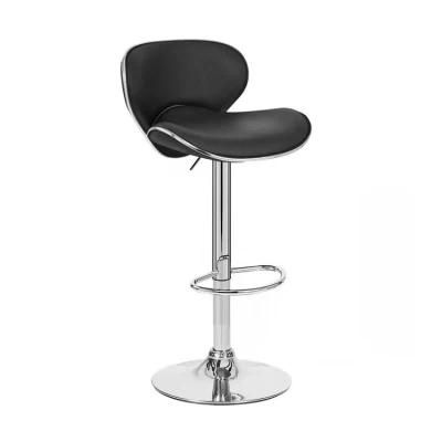 Cheaper Black Faux Leather Bar Stools Set of 2 Counter Chair