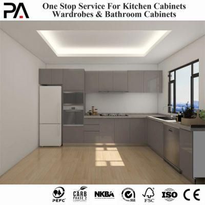 PA Tall Cheap 2 PAC Layout Hotel Complete Fiber Handleless China Design Colour Kitchen Cabinet