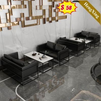 Modern Customized Restaurant Furniture Black Leather Dining Long Bench Sofa