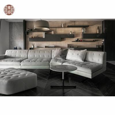Custom Made Size Hotel Apartment Bedroom Real Leather Sofa Set