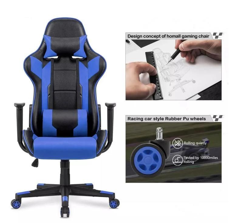 Adjustable PU and PVC Leather Racing Swivel Computer Parts Gaming Chair