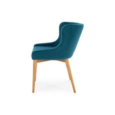 Modern Furniture Customized High Quality and Durable Dining Chair with Wood Legs PU Leather Upholstered Modern Restaurant Cafe Furniture Chair