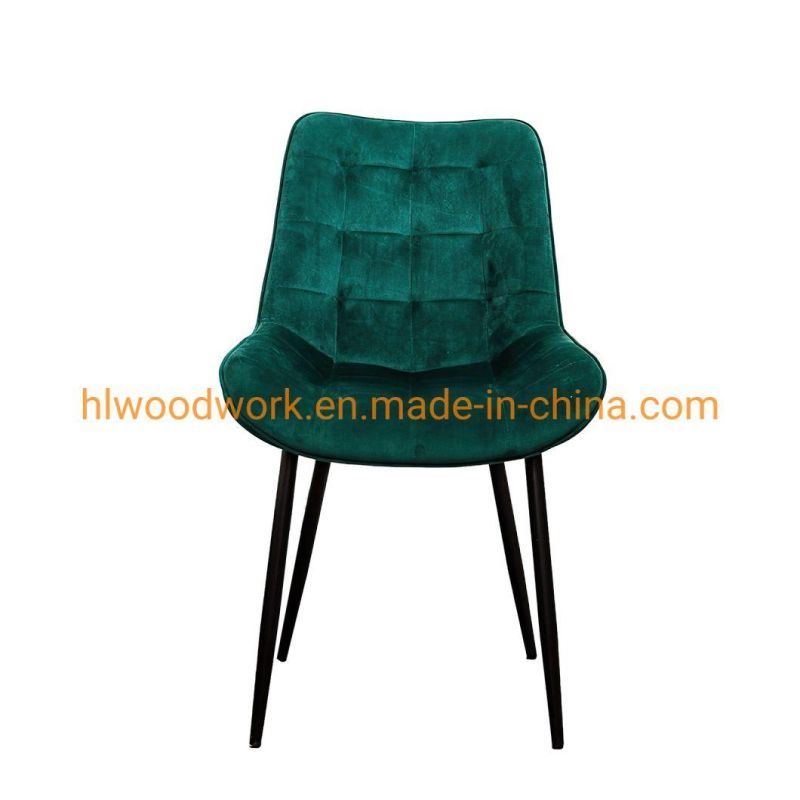 Multiple Color Modern Leather Style Velvet Nordic Chairs for Dining Rooms Sillas Metal Leg Upholstery Fabric Modern Velvet Chair