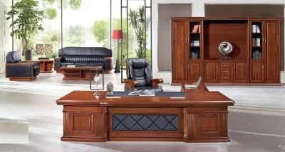 Factory Price Top Quality Executive Table with Leather (FOH-B2L303)