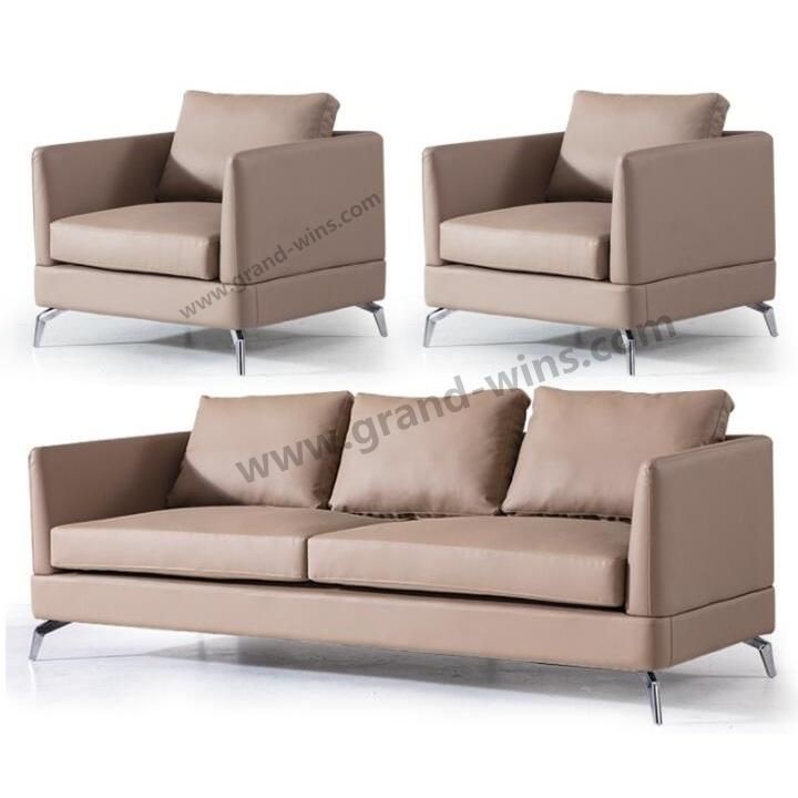 Living Room Furniture Metal Frame Leather Sofa for Hotel Bedroom