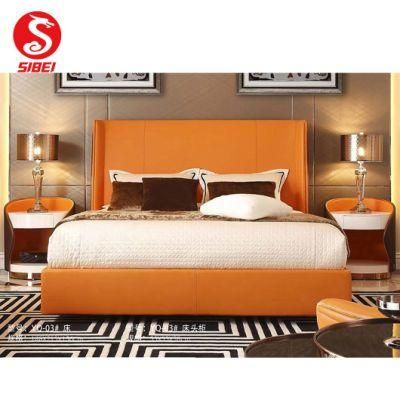 2021 China Foshan Modern Bedroom Furniture Double Beds for Home or Hotel Use