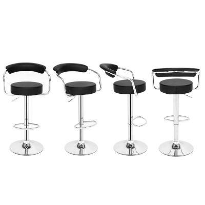 PU Leather Modern Stainless Steel Bar High Chair Dining Chair