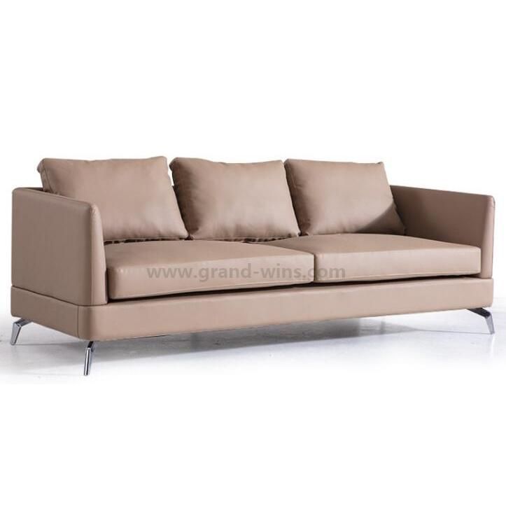 Living Room Furniture Metal Frame Leather Sofa for Hotel Bedroom