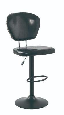 Black Shiny PU with Black Powder Coating Base Bar Stool