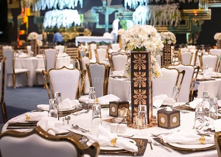 Outdoor Event Fashion White Faux Leather Cushion Wedding Chairs