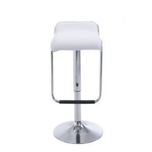 Contemporary Chrome Air Lift Adjustable Barber Swivel Club Bar Stools White