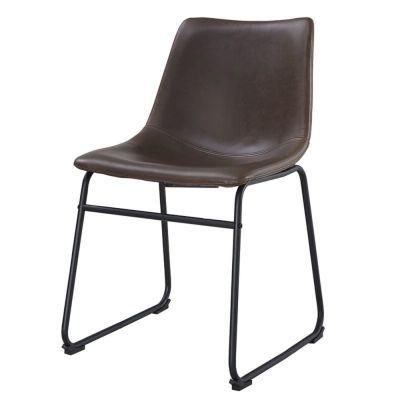 Metal PU Leather Dining Chair