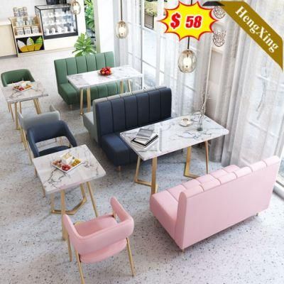 Simple Dessert Cafe Dining Reception Room Furniture Leather Sofa with Chairs for Sales