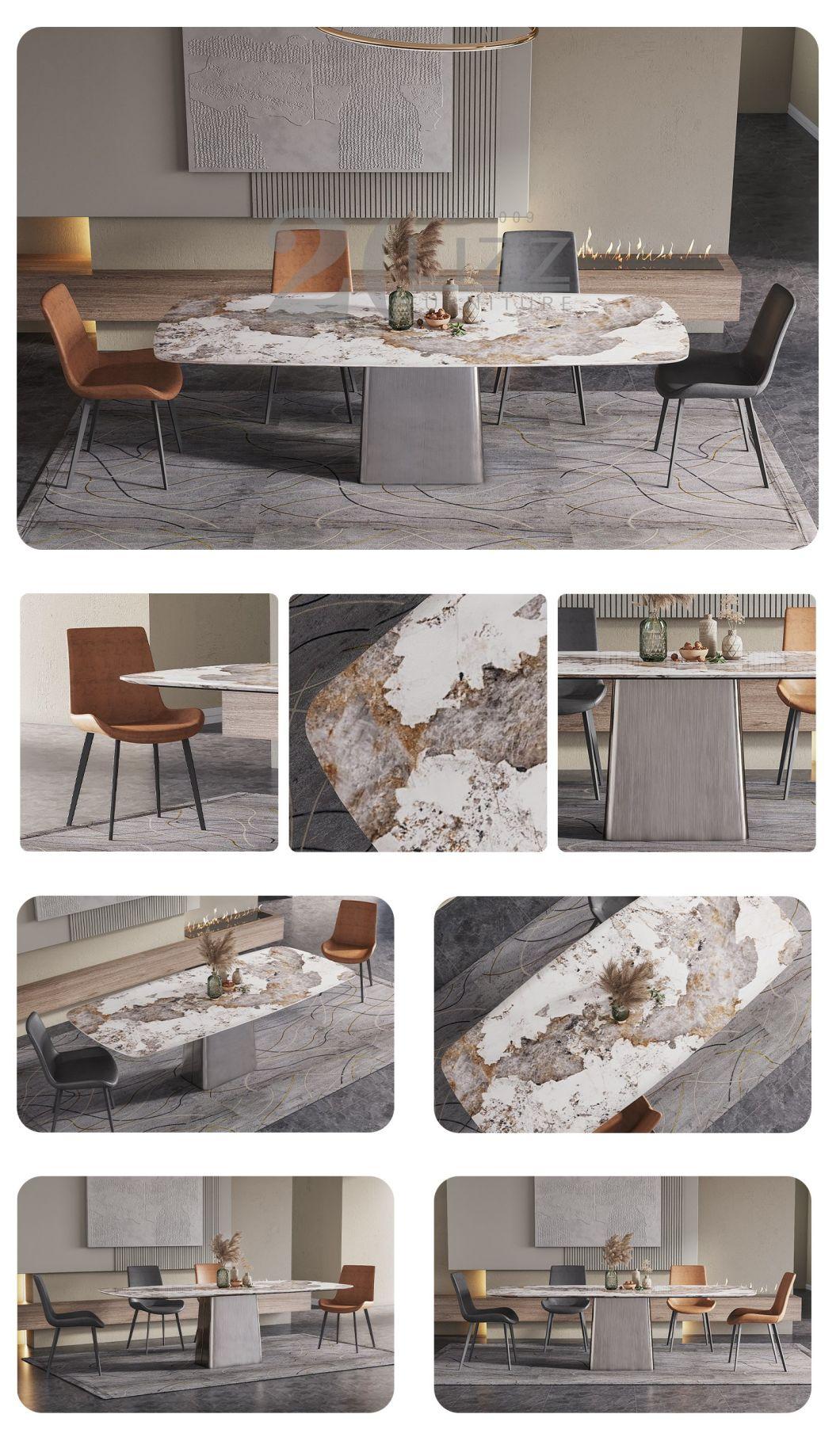 Italian Design High Quality Exquisite Home Furniture Modern Style Dining Room Top Marble Dining Table