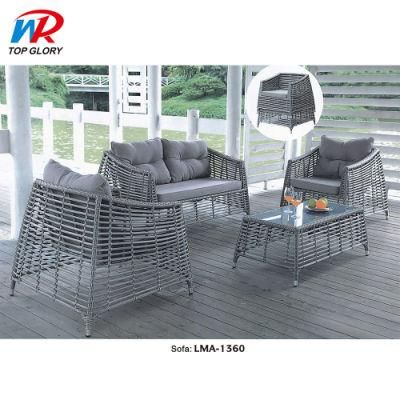 Cheap Knock Down Outdoor Wicker Furniture Aluminium Rattan Garden Sofa