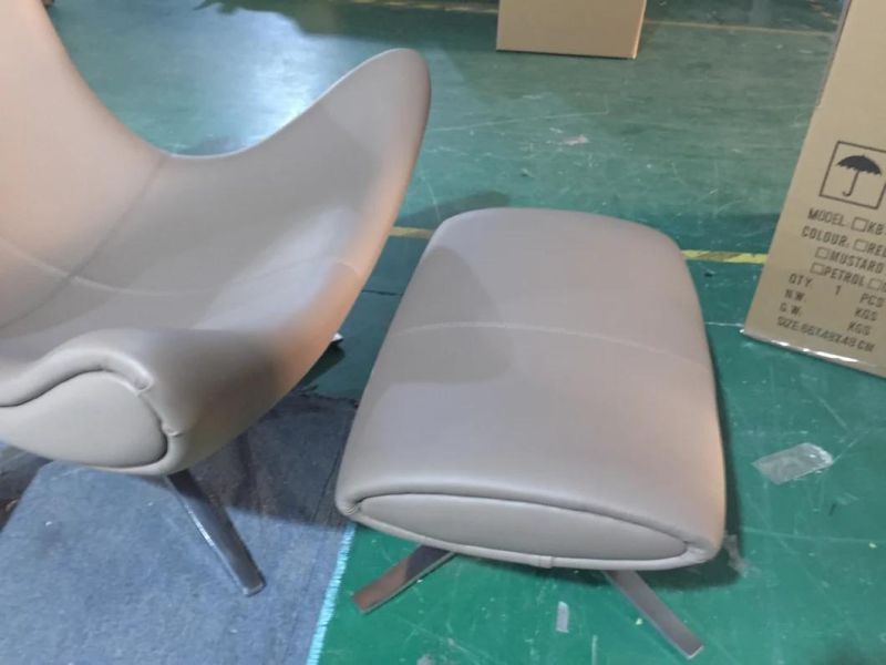 Fiberglass Designer Leather Imola Egg Chair Lounge