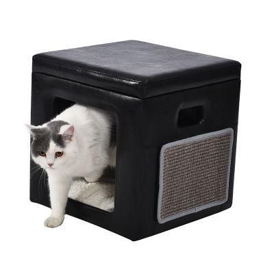 PU Leather Human Use Cat Furniture Sofa Stool Cat House Bed
