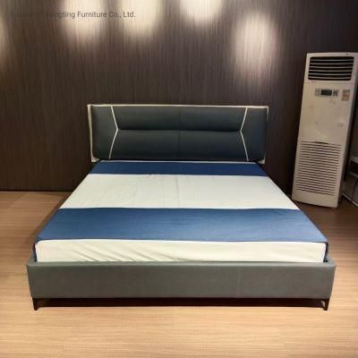 Fashion American Design Bed Wood Leather Durable Bed for Adults and Children